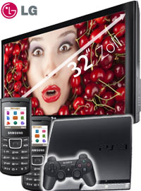 Bundle 32 Zoll LCD HD TV + Sony PS3 160GB + 2 x Samsung E1100