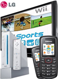 Bundle 81 cm LCD HD TV + Nintendo Wii + 2 x Samsung E1081