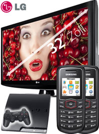 Bundle 81 cm LCD HD TV + Sony PS3 160GB + 2 x Samsung E1081