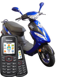 Bundle City Motorroller + 2 x Samsung E1081