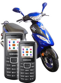 Bundle City Motorroller + 2 x Samsung E1100