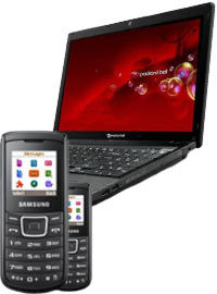 Bundle Notebook 17 Zoll Windows 7 + 2 x Samsung E1100