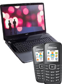 Bundle Notebook 43 cm Windows 7 + 2 x Samsung E1080w
