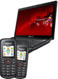 Bundle Notebook 43 cm Windows 7 + 2 x Samsung E1081