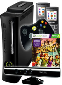 Bundle Xbox 360 mit Kinect-Sensor + 2 x Samsung E1100